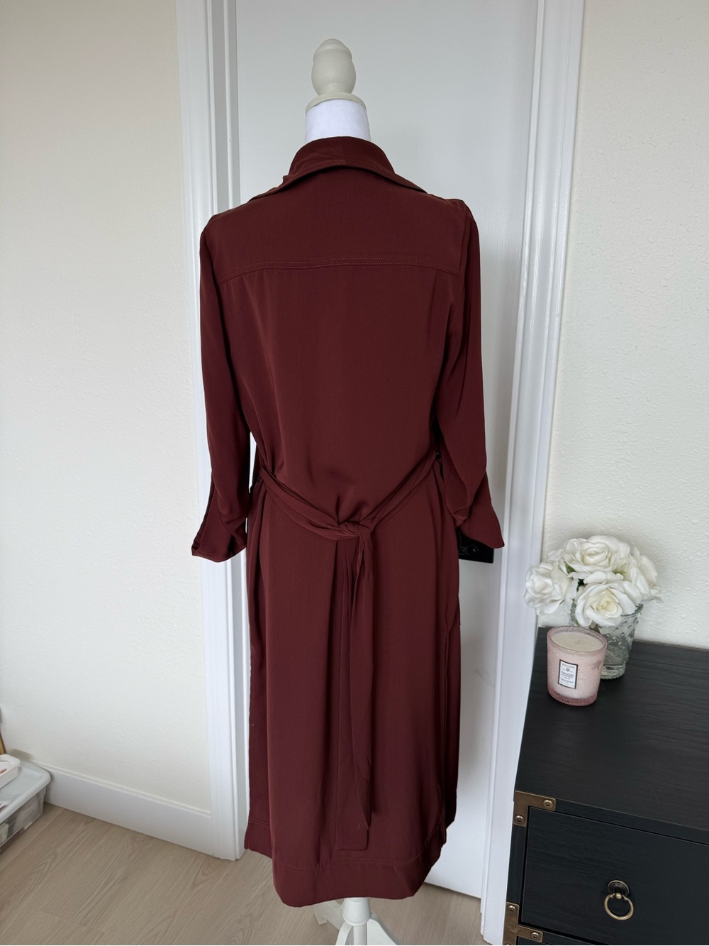 DR2 Long Wrap Duster in Merlot. Pre-Loved SzSm - Picture 4 of 4